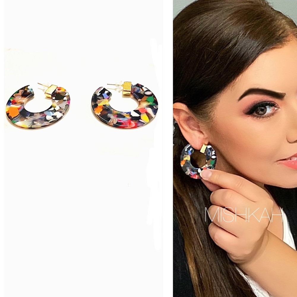 JustIn🎉Trendy CShaped MultiColored Resin Earrings